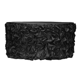 14ft Gathered Lamour Satin Table Skirt - Black