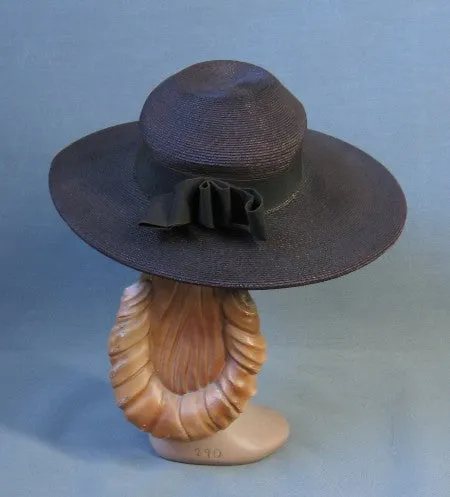 40s Vintage Platter Hat Brown Women's Wide Brim Sunnyland VFG New York Creation