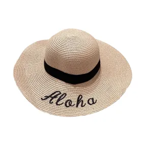 Aloha Wide Brim Hat, Beige