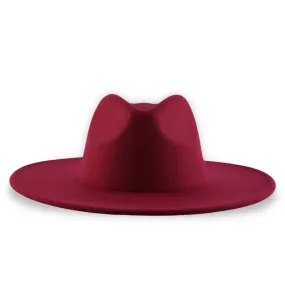 Atlanta Wide Brim Fedora - Burgundy