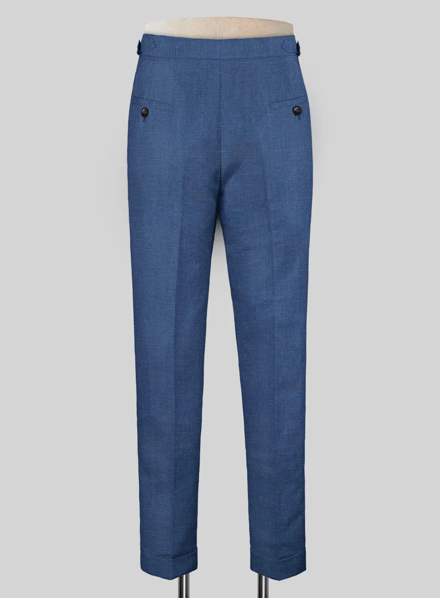 Azure Blue Linen Highland Trousers