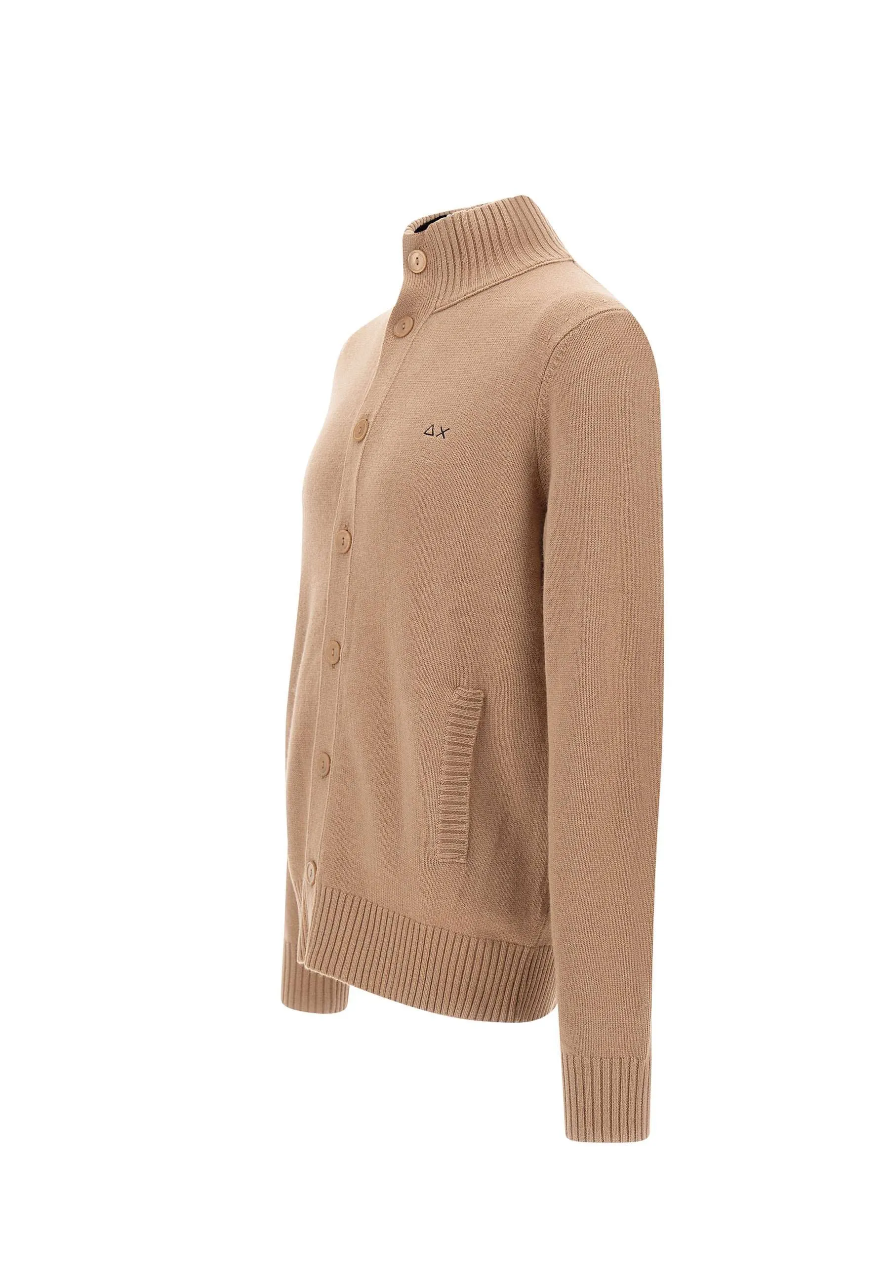 Beige Wool and Cashmere Men's Cardigan