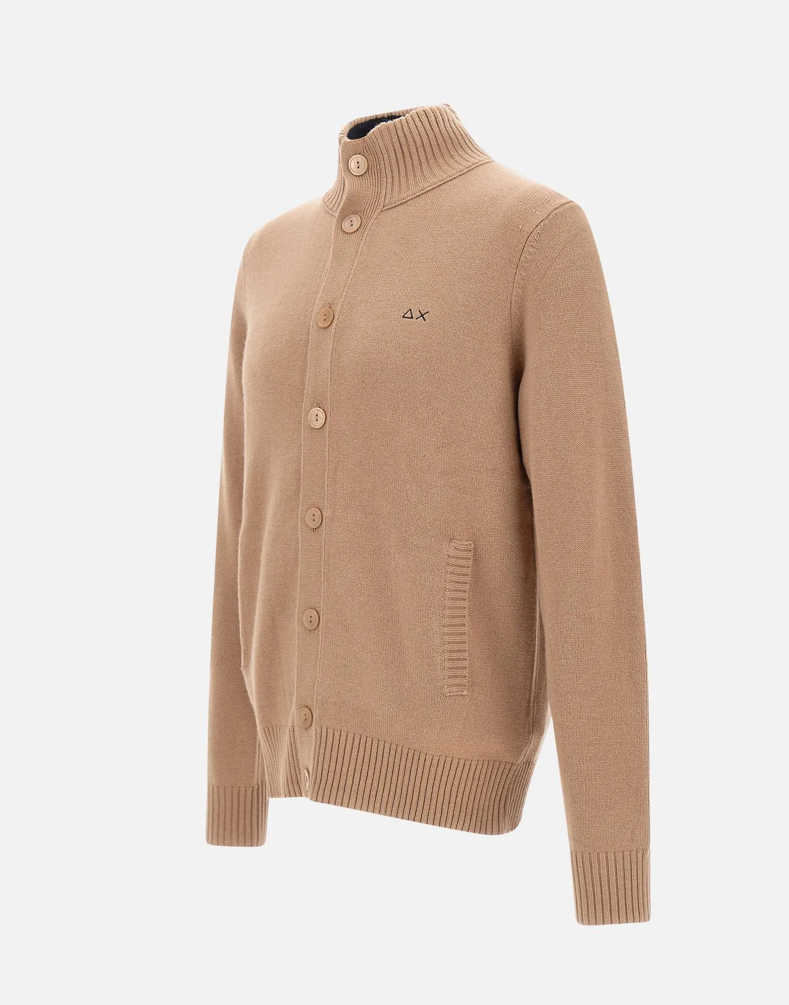 Beige Wool and Cashmere Men's Cardigan