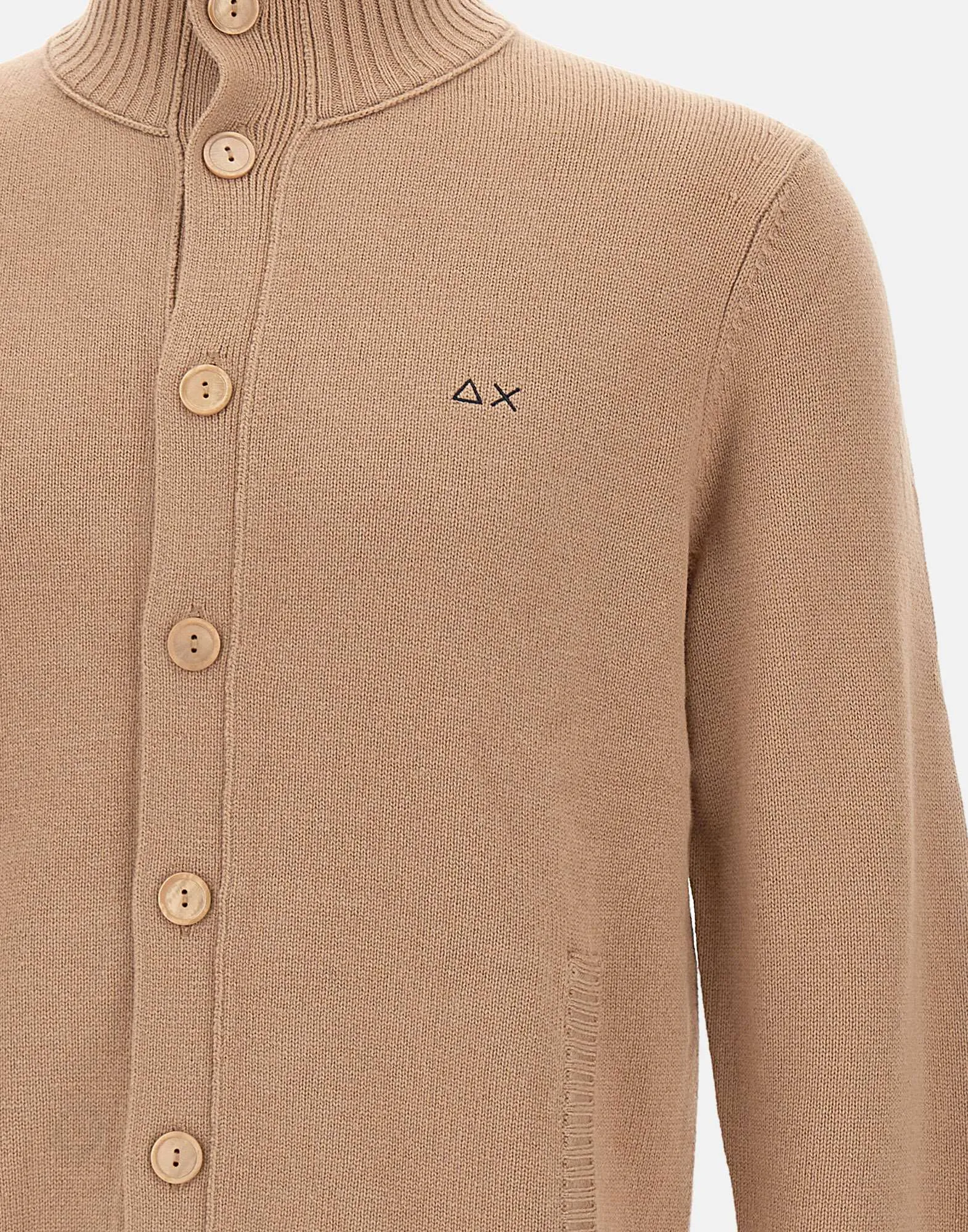 Beige Wool and Cashmere Men's Cardigan