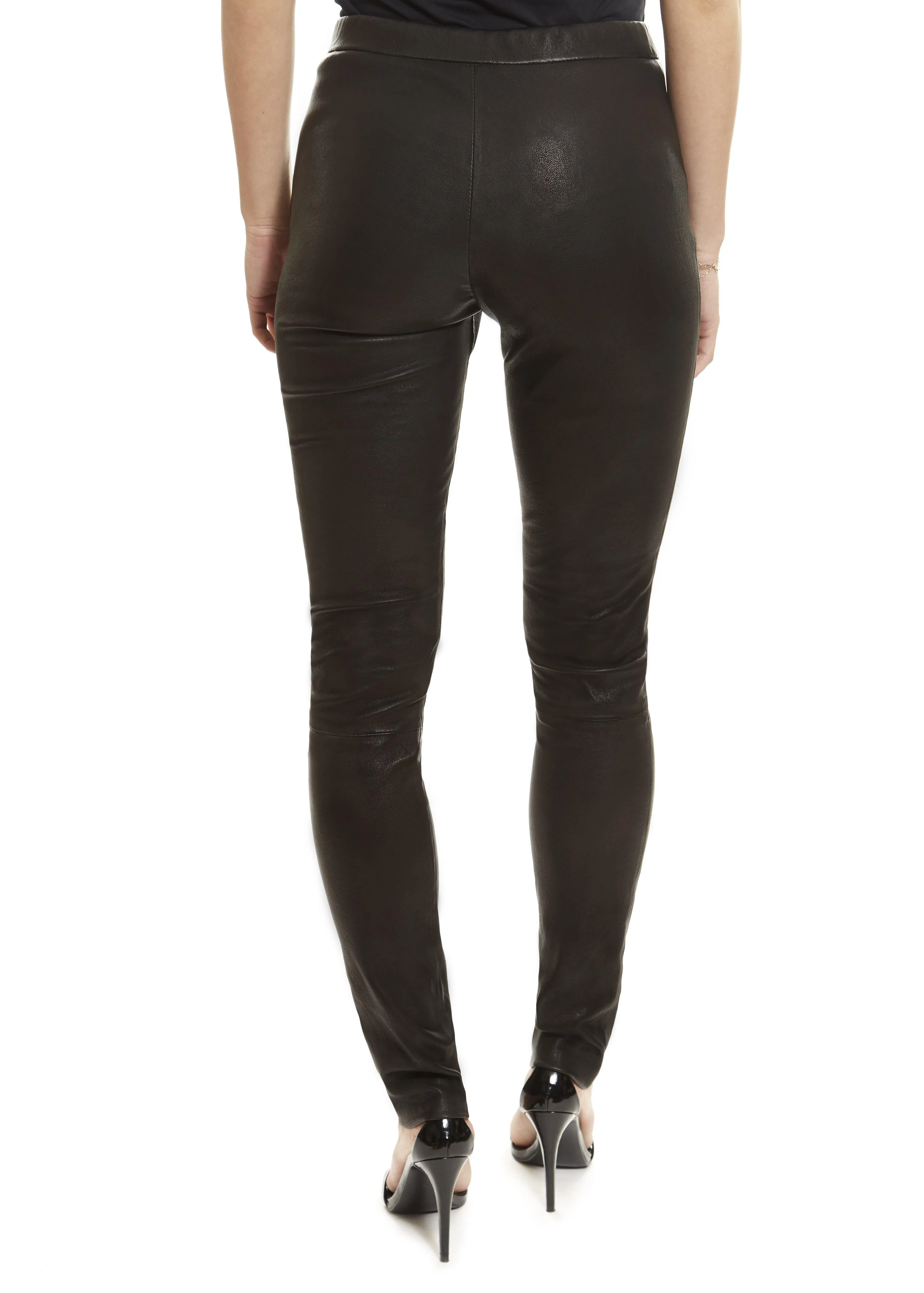 Black 'Stretch Nappa' Leather Trousers