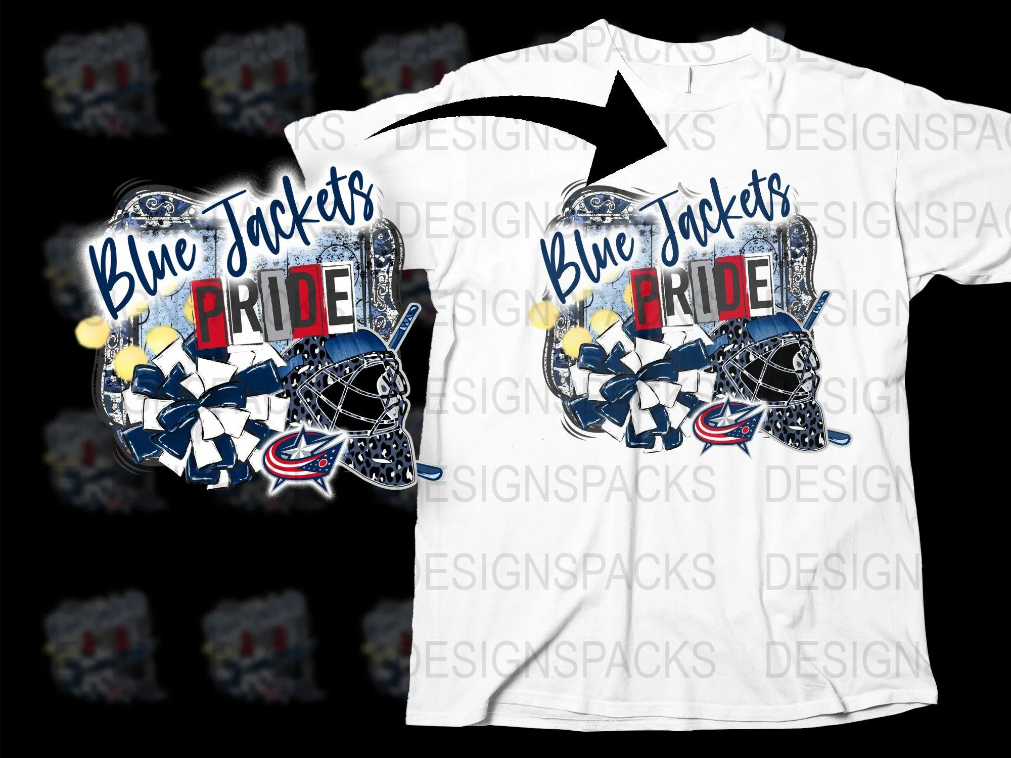 Blue Jackets Pride Graphic Design NHL Png Digital Download