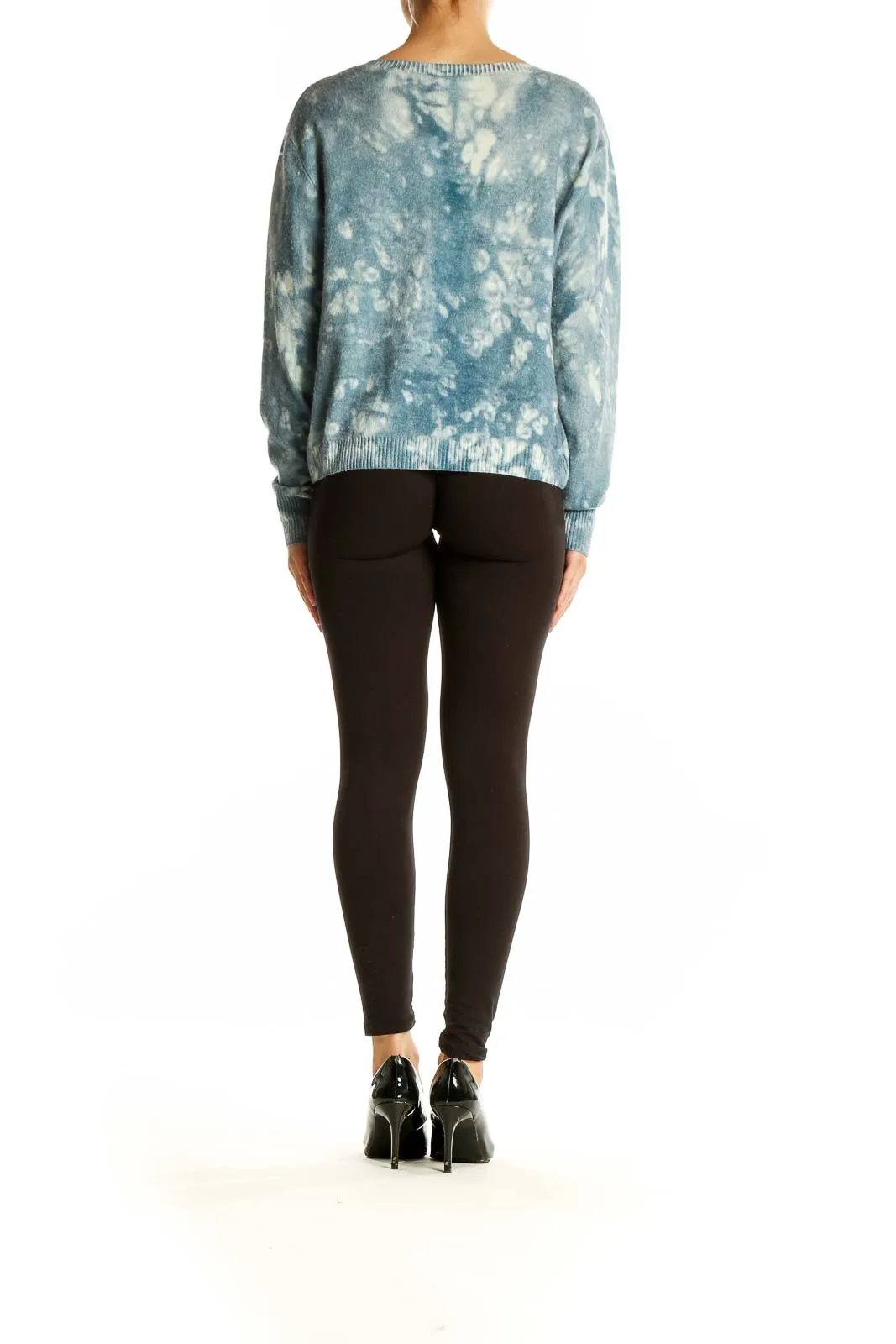 Blue Tie-Dye Cashmere Sweater