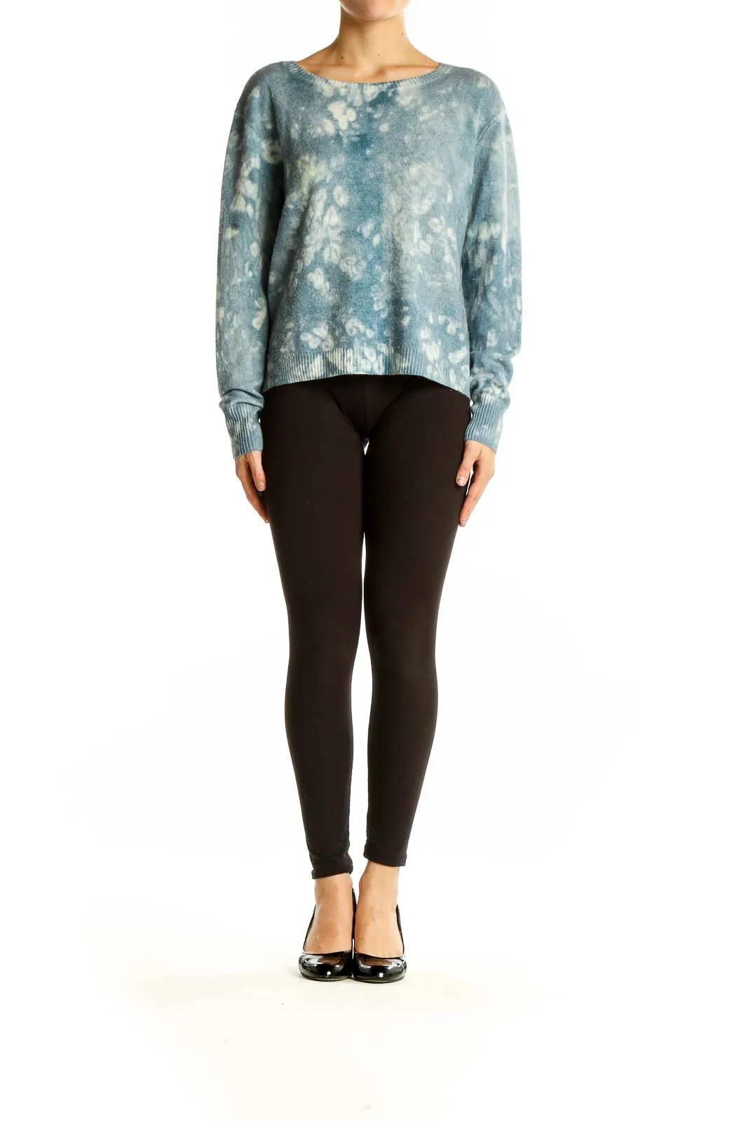 Blue Tie-Dye Cashmere Sweater