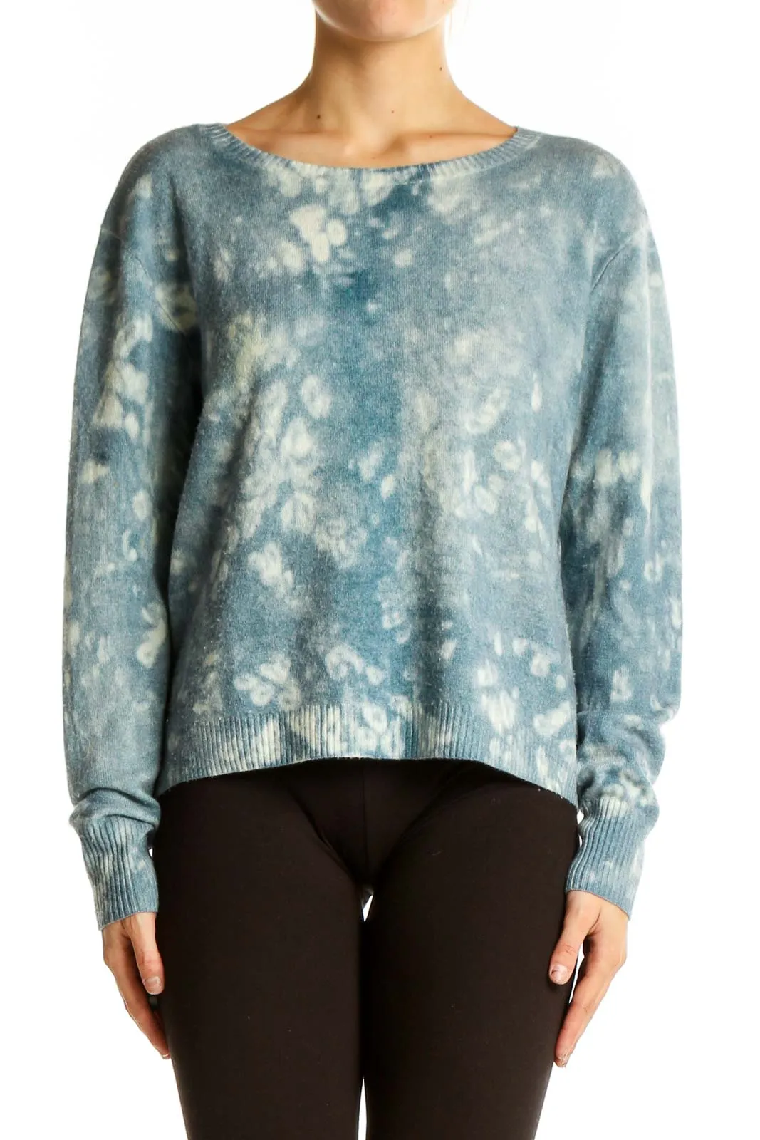 Blue Tie-Dye Cashmere Sweater