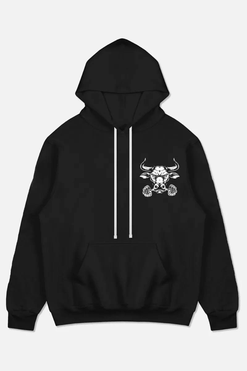 Born To Wild Bull Oversized Hoodie (BLACK)