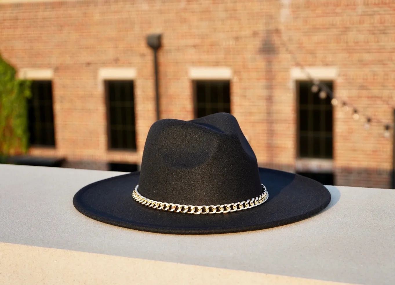 Brooklyn Wide Brim Fedora - Black