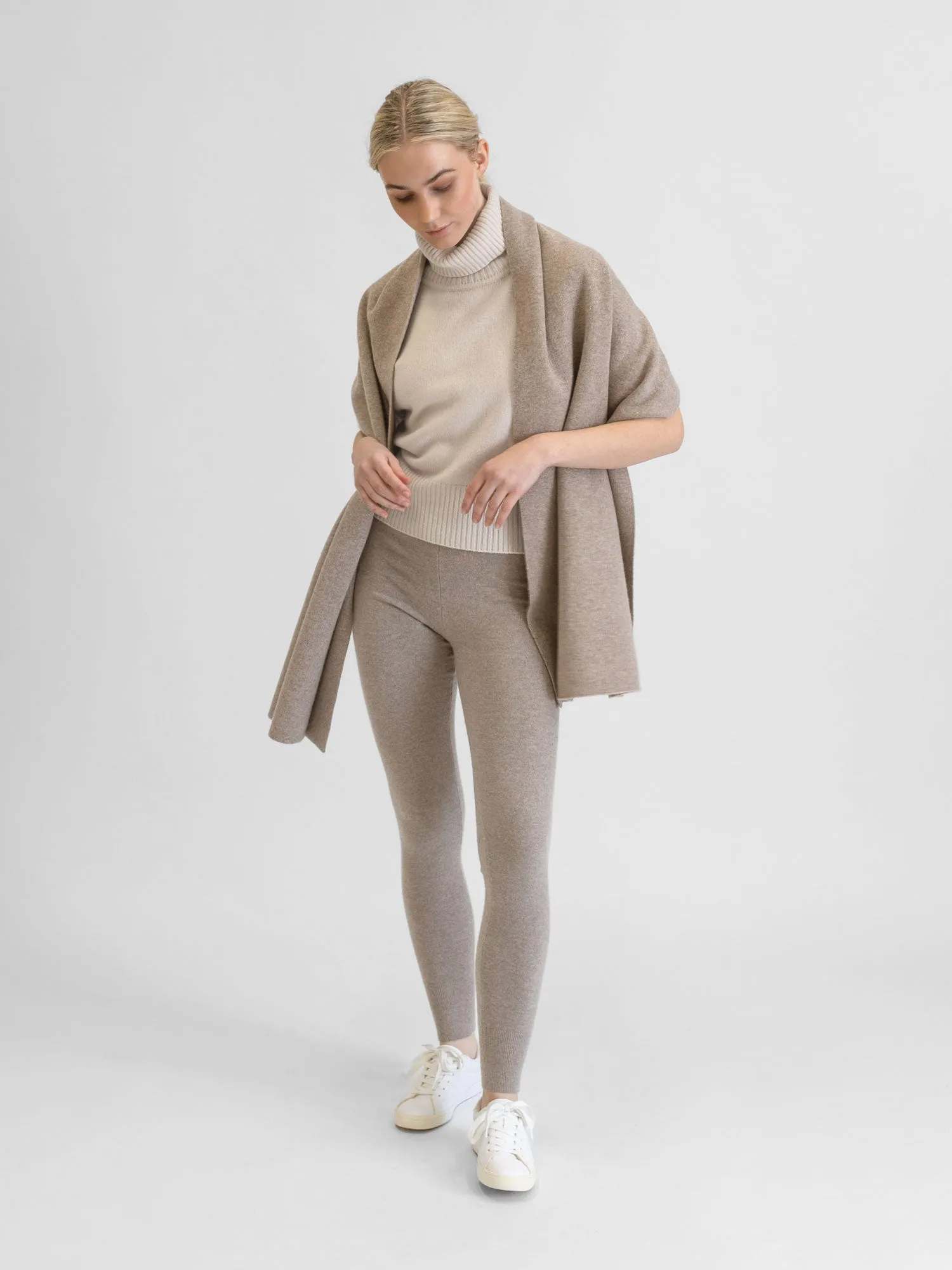 Cashmere sweater "Una" - pearl