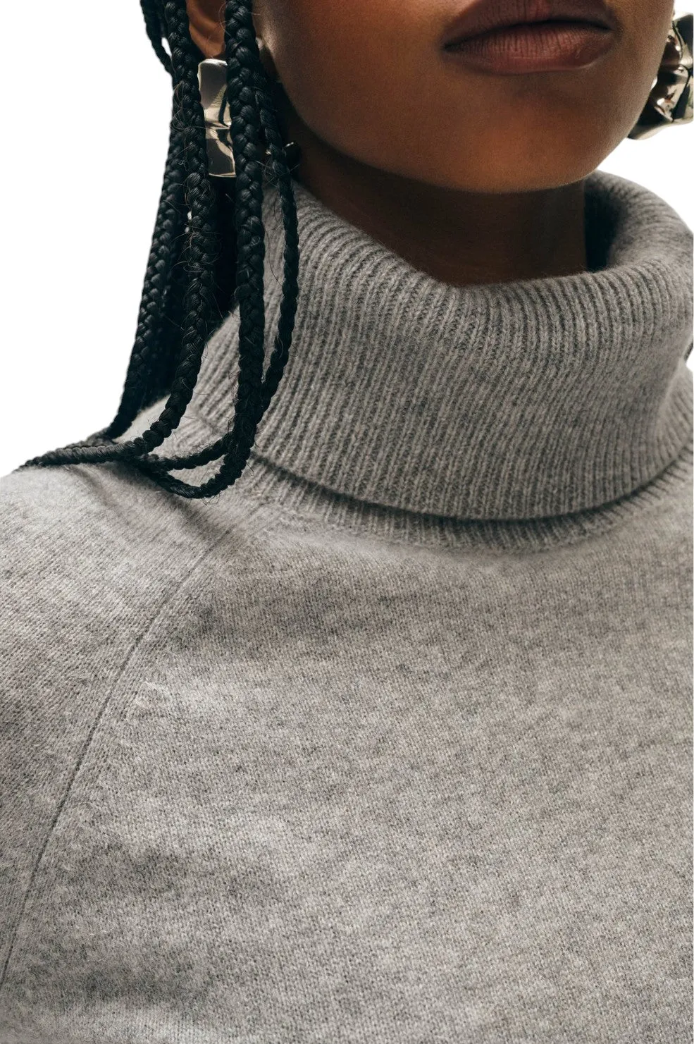 Cashmere Turtleneck - Grey Heather