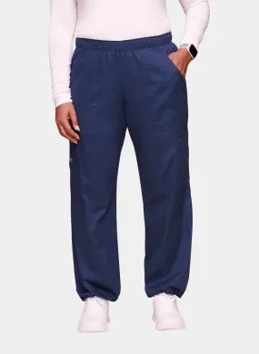 Cherokee Core Stretch Mid Rise Pull-On Cargo Scrub Trousers WWE4005 - Navy