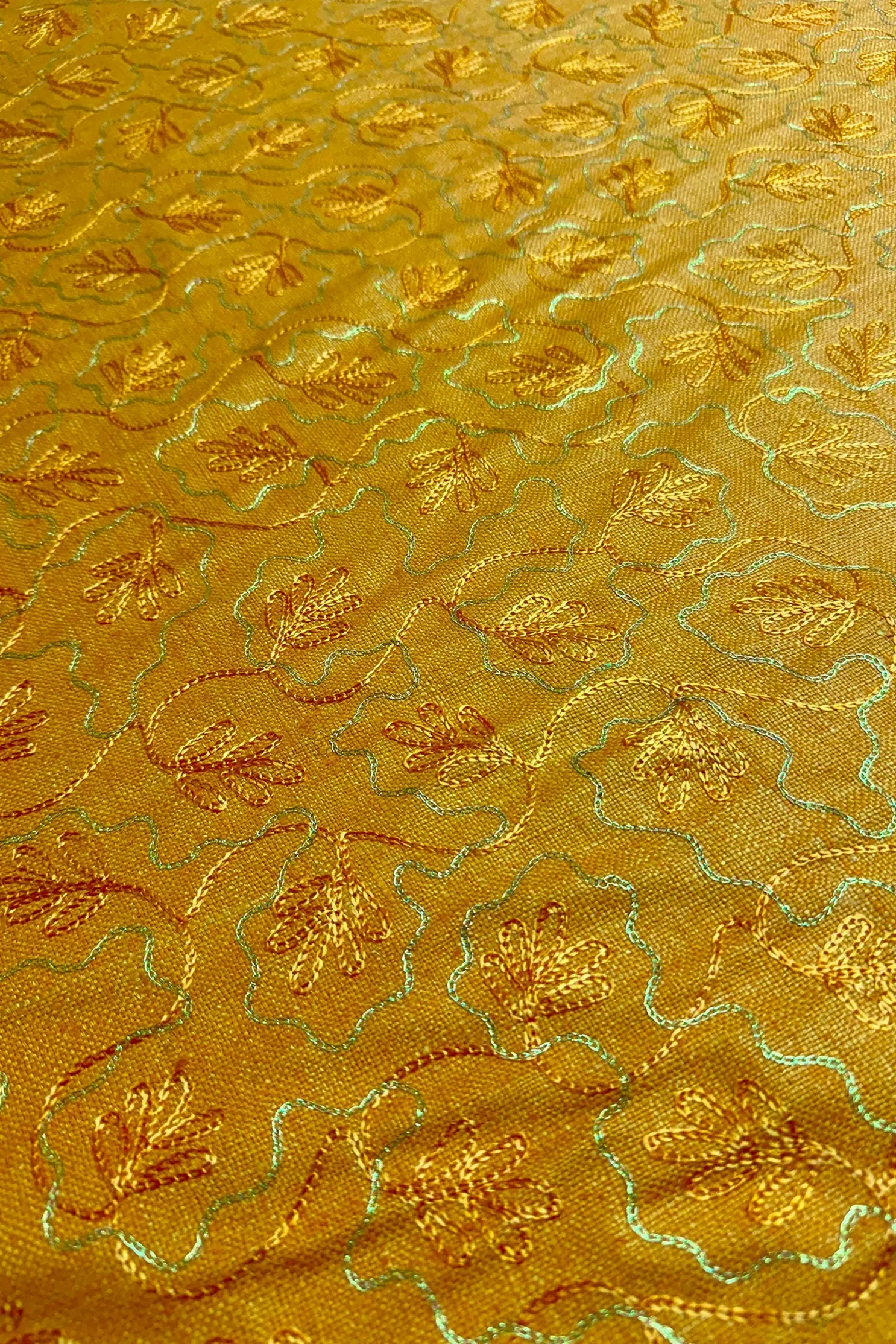 Citrus Embroidered Silk Linen MEMT-010-06