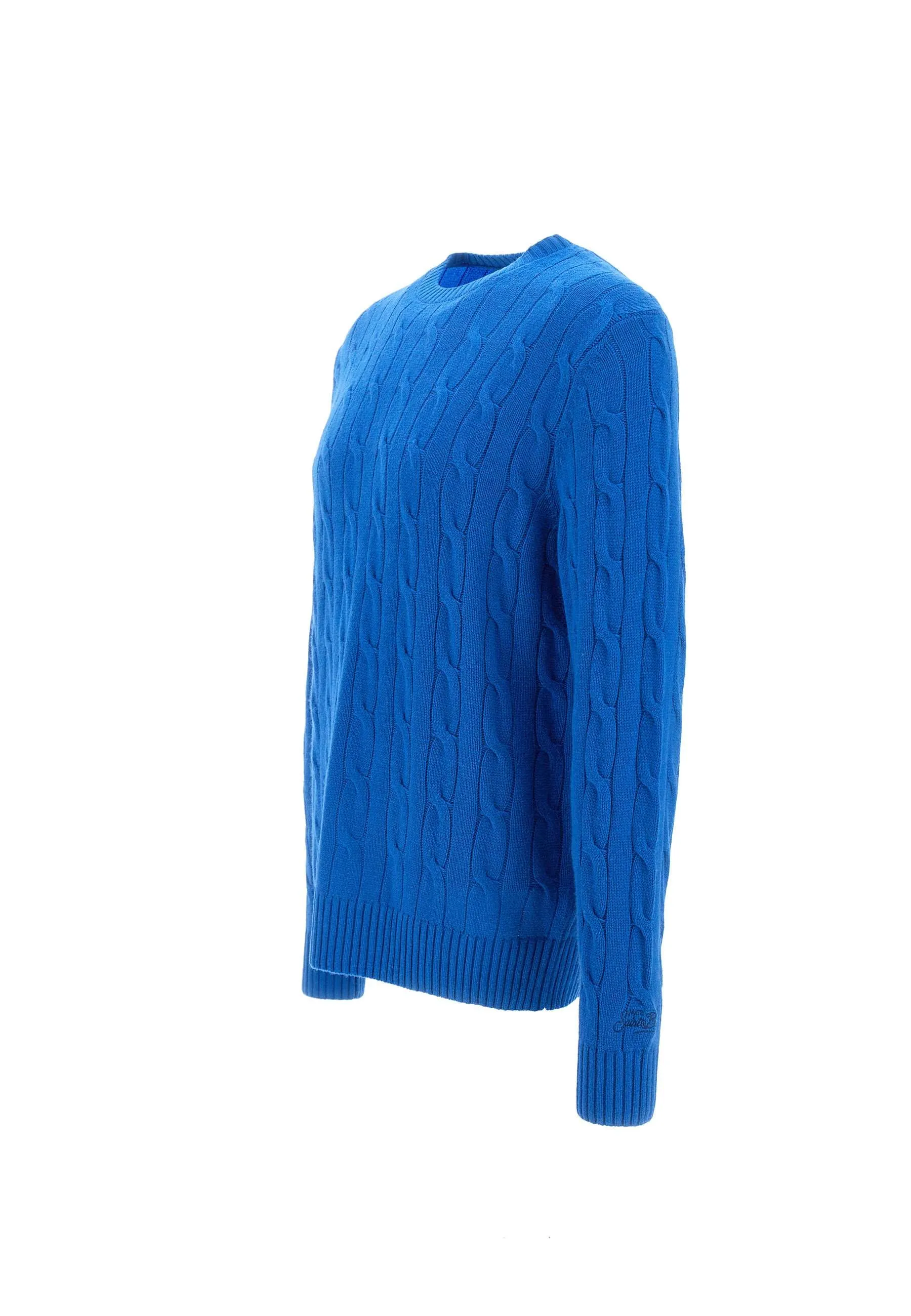 Cobalt Blue Cable Knit Sweater