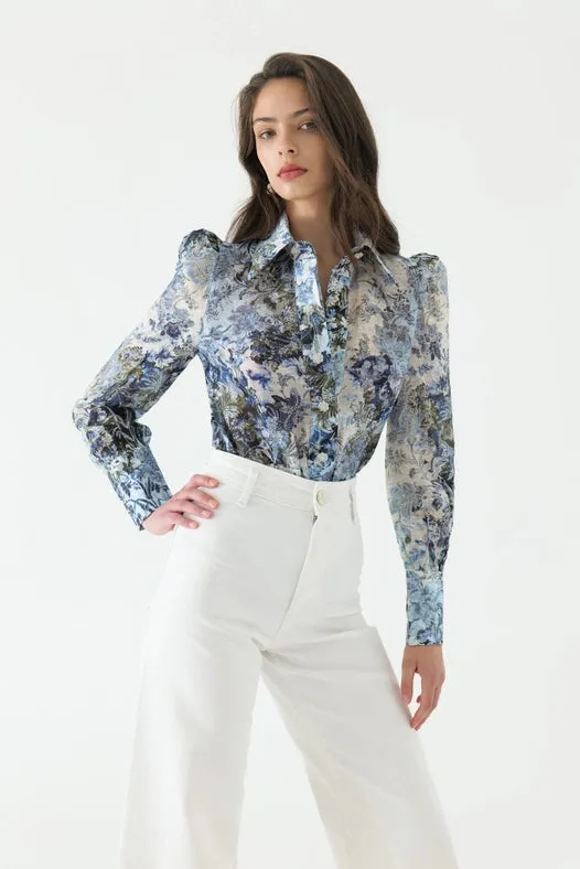 Cyrus Silk Puff Sleeve Blouse