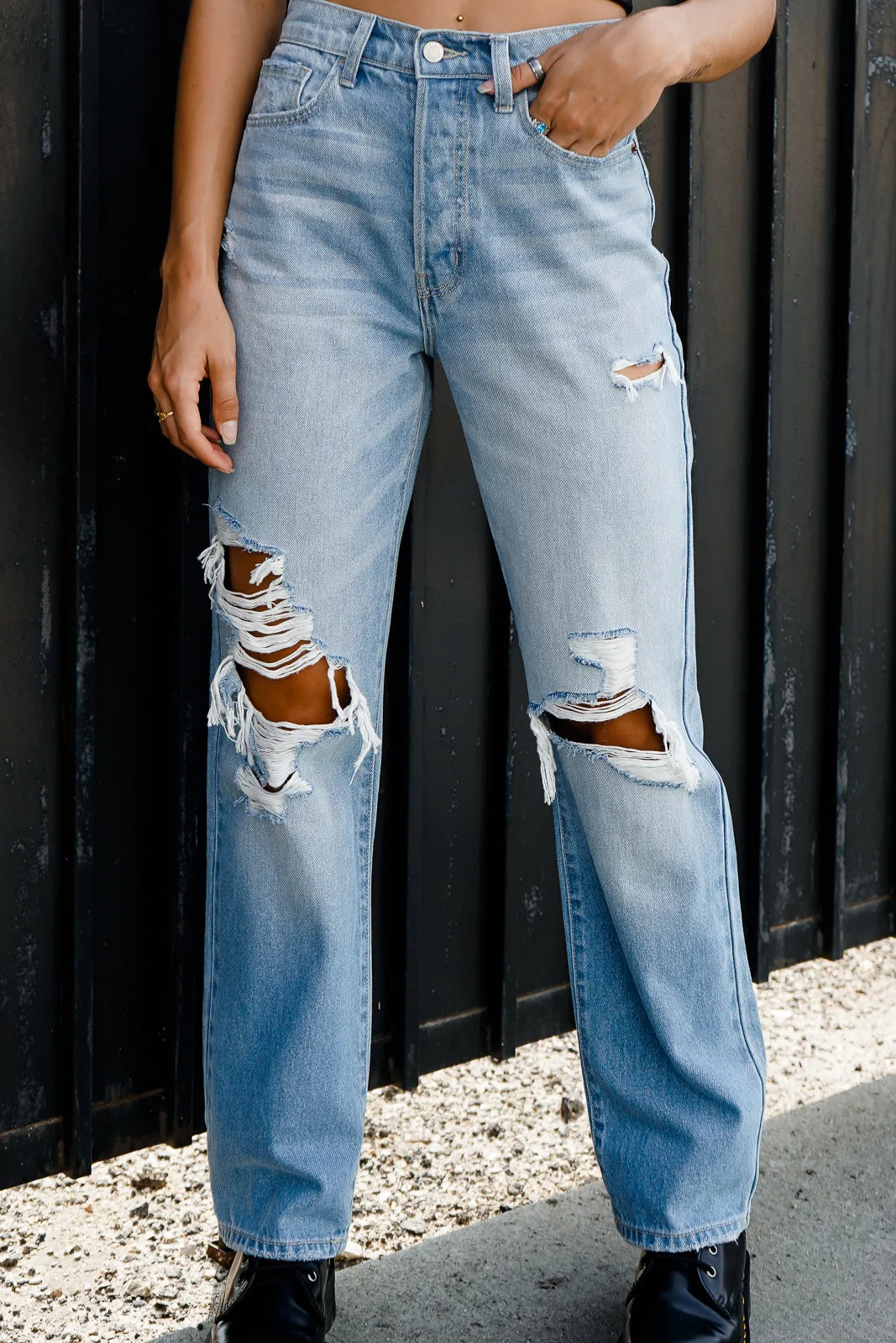 Distressed Dad Jeans