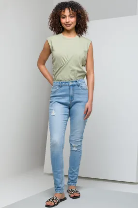 Distressed Skinny Jean Light Blue