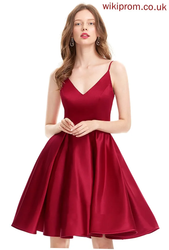 Dresses Formal Dresses Makena Satin V-Neck A-line