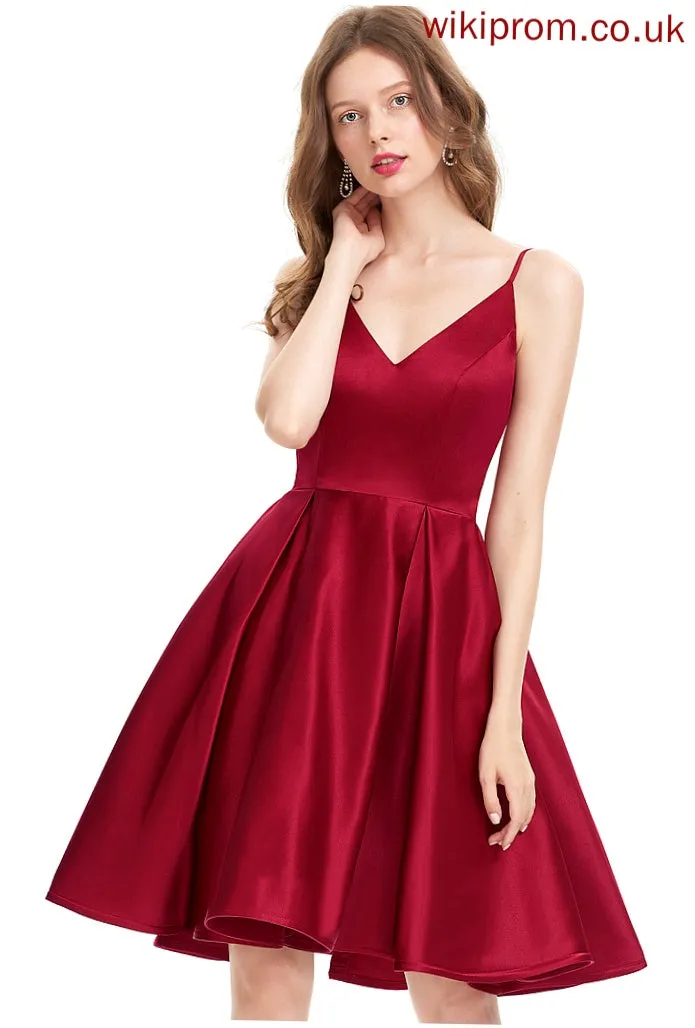 Dresses Formal Dresses Makena Satin V-Neck A-line