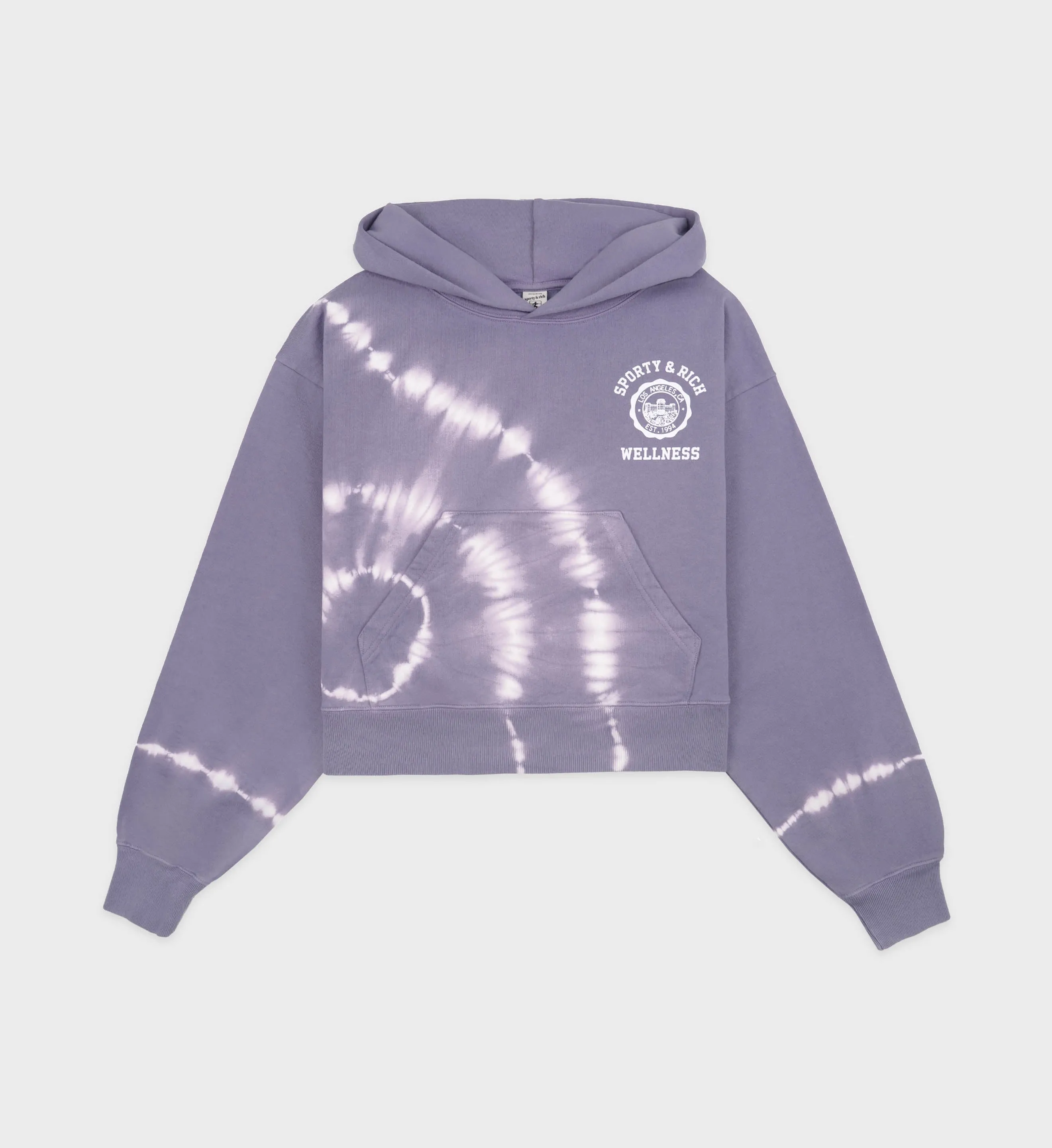 Emblem Cropped Hoodie - Easter Egg Tie Dye