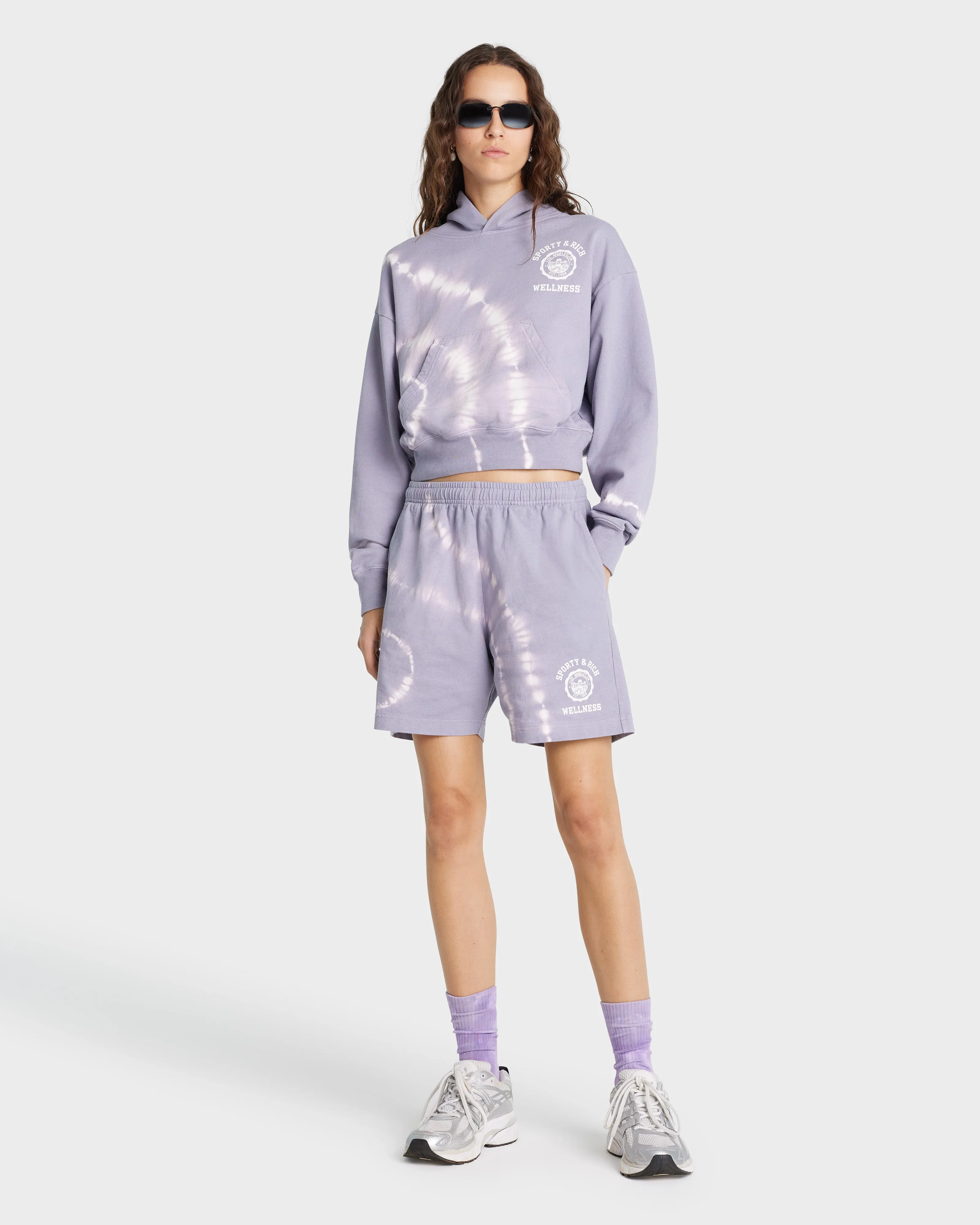 Emblem Cropped Hoodie - Easter Egg Tie Dye