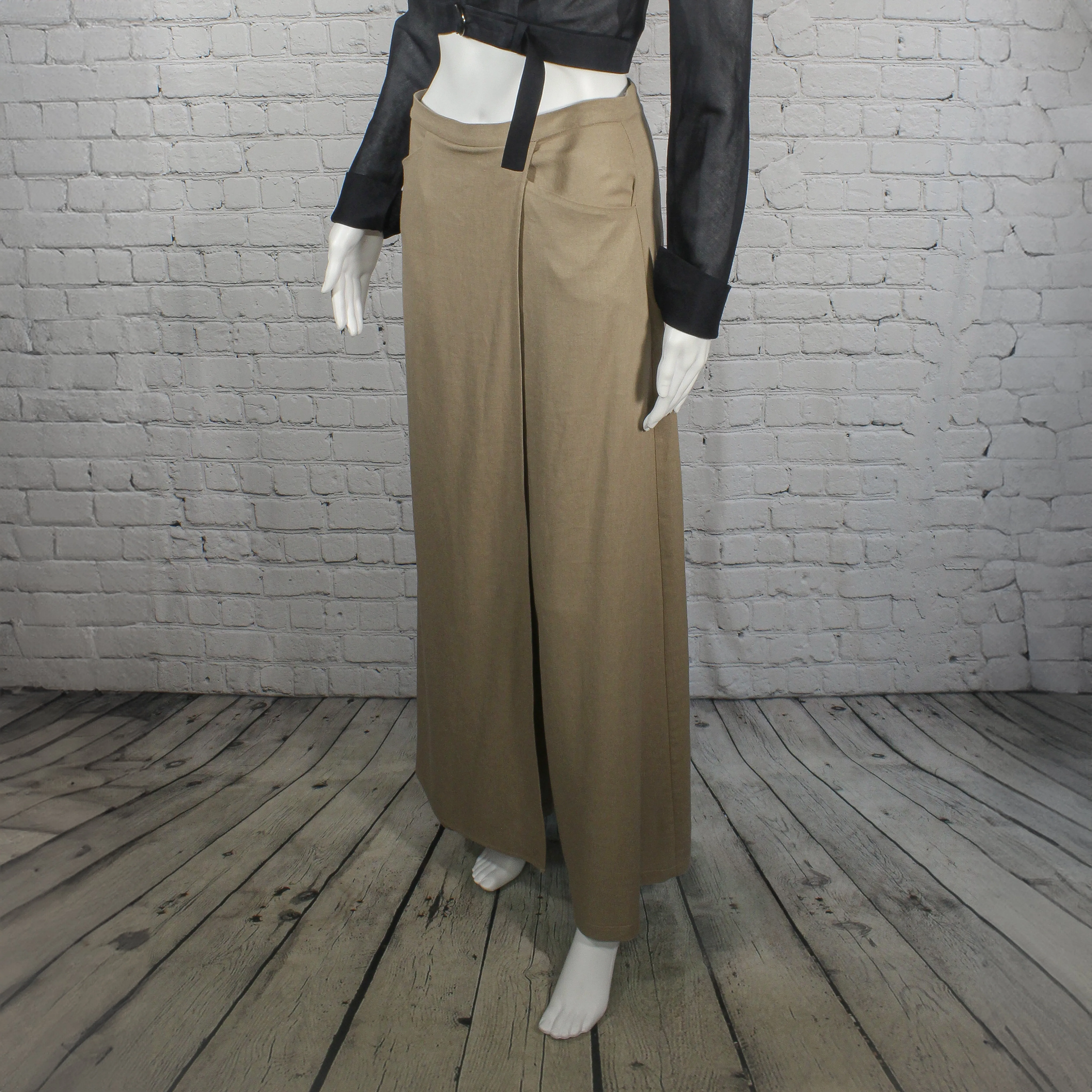 Empire Pants in Mocha Linen by Kim Schalk