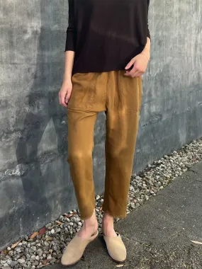 Erika Drop Pant in Linen - Vicuna