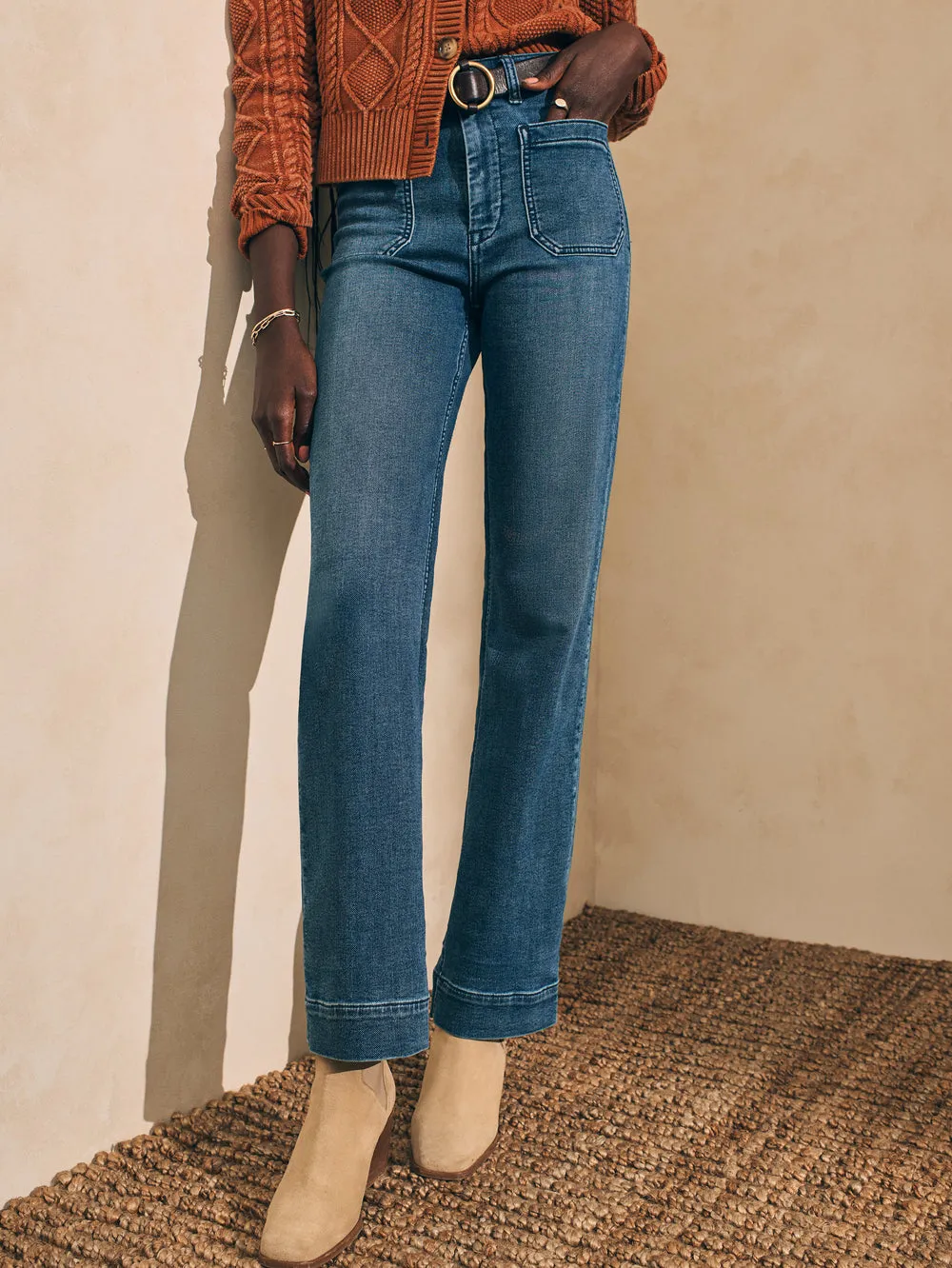 Faherty Stretch Terry Wide Leg Pant