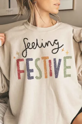 FEELING FESTIVE CHRISTMAS OVERSIZED SWEATSHIRT