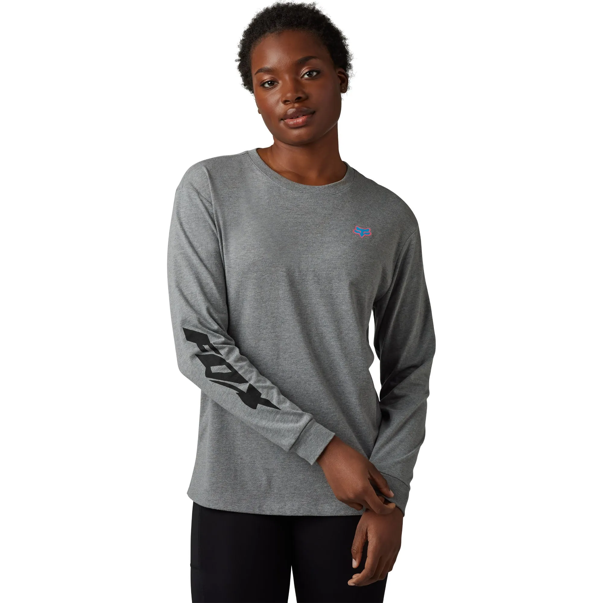 Fox Racing  Womens Morphic T-Shirt Long Sleeve Tee Oversized Fit Heather Graphite