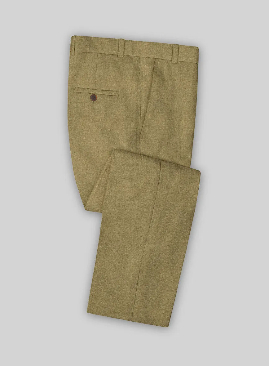 Italian Prato Tan Linen Pants