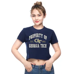 Ladies Georgia Tech Yellow Jackets Property Of Crop T-Shirt