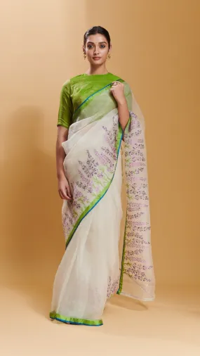 Lavender Field silk jamdani saree