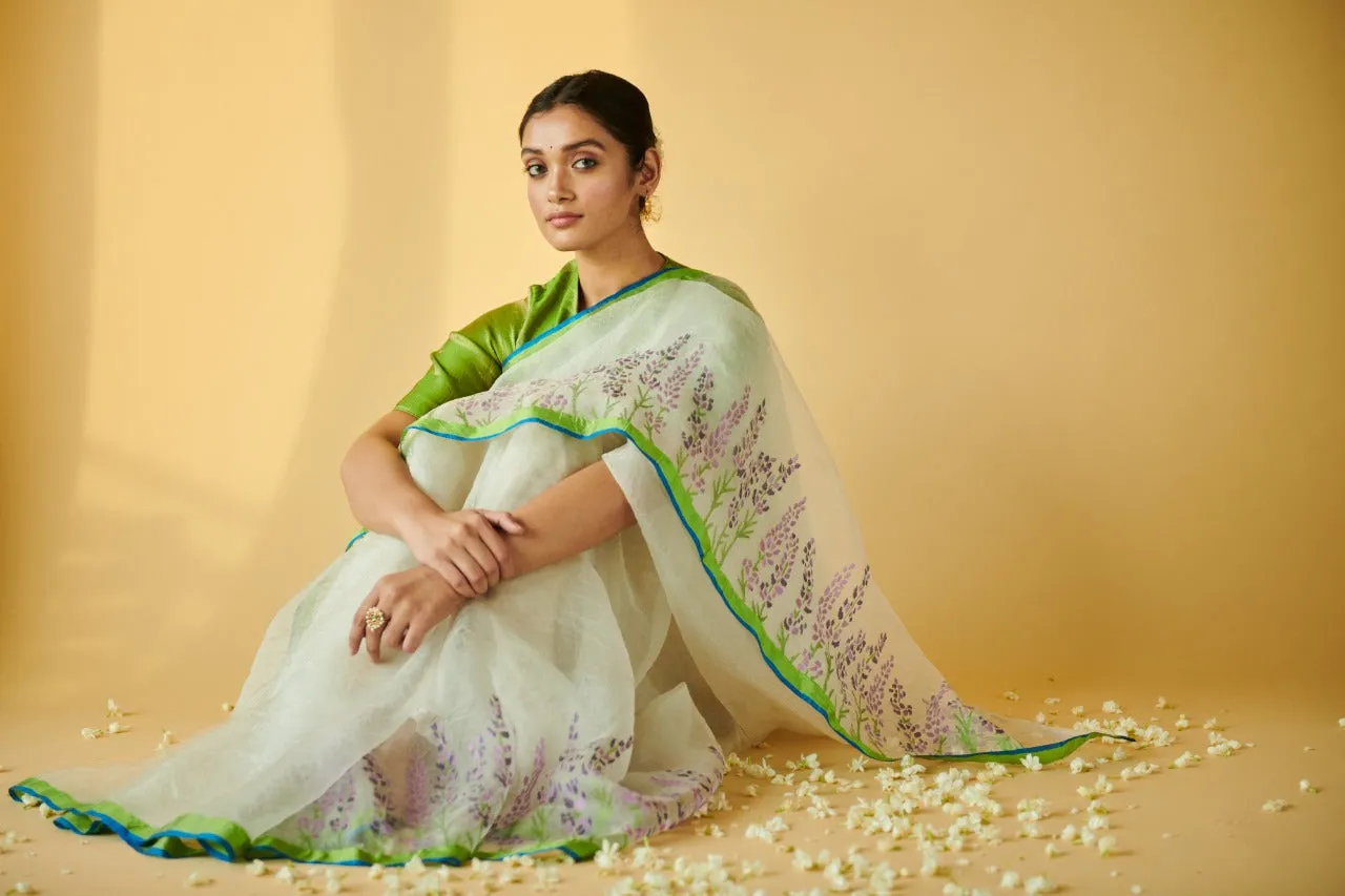 Lavender Field silk jamdani saree