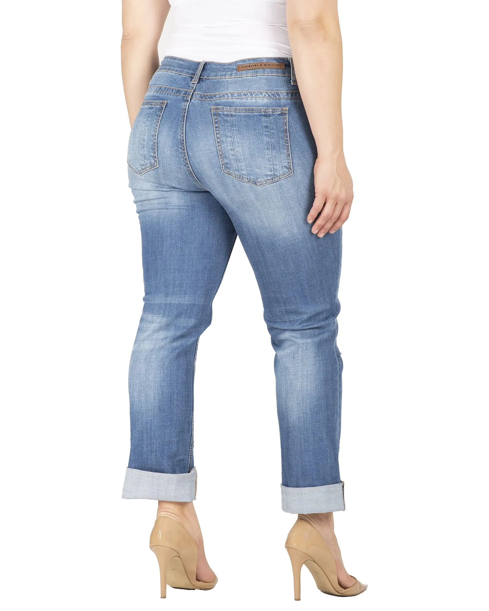 Lisa Raw Hem Boyfriend Jeans | 3178DKBLUE