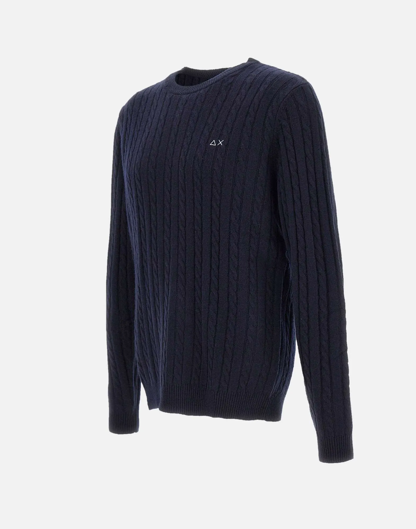 Men's Blue Cable Knit Sweater