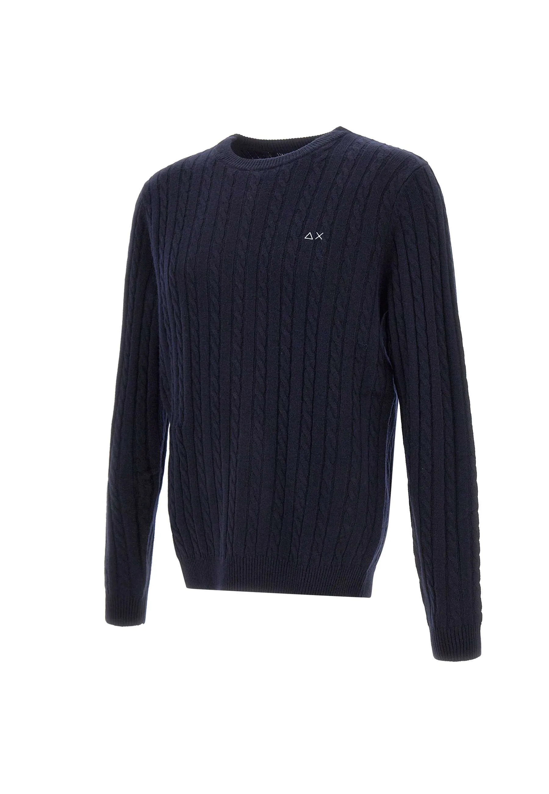 Men's Blue Cable Knit Sweater