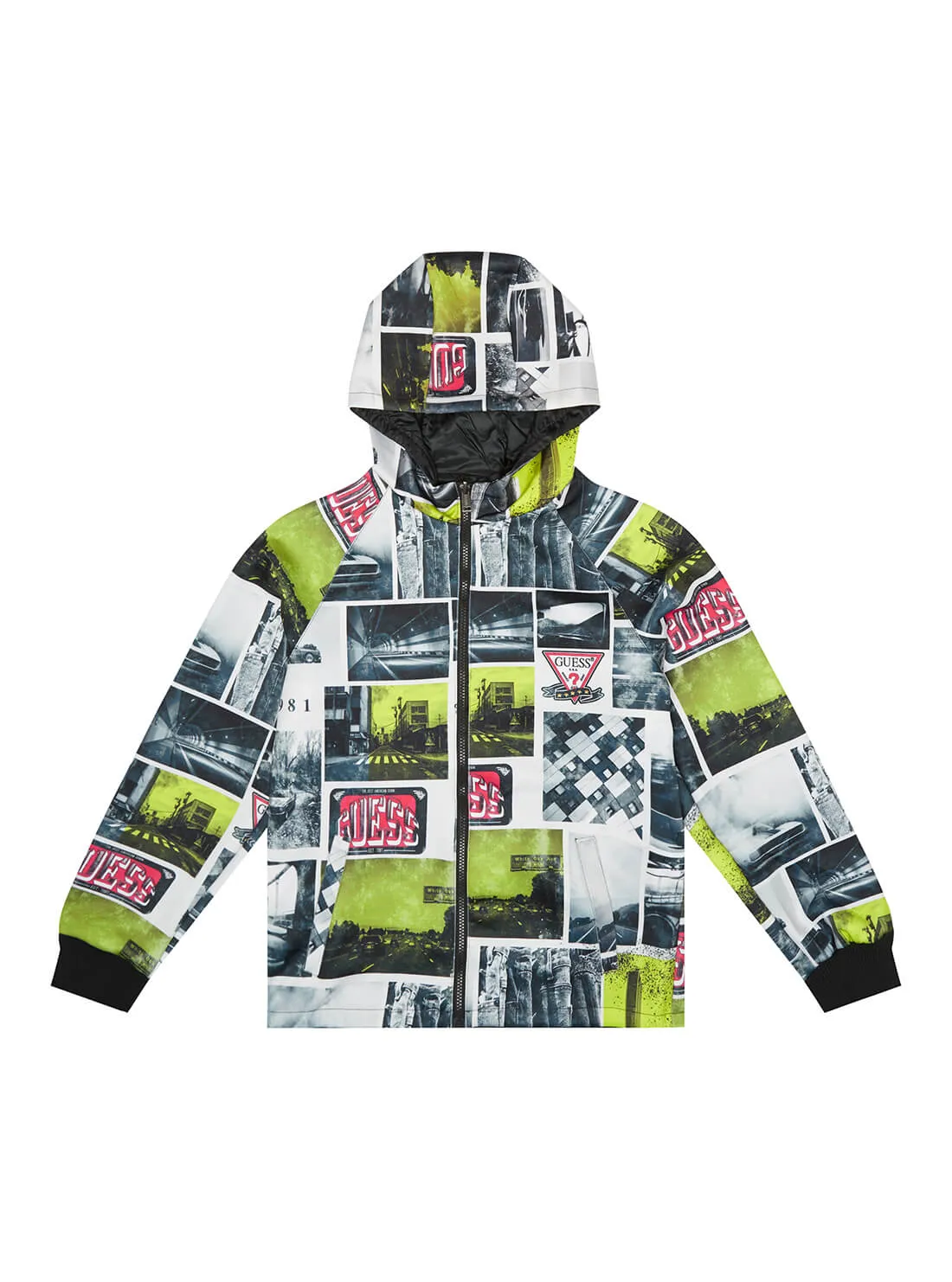 Neon Black & Grey Graphic Reversible Hoodie (7-16)