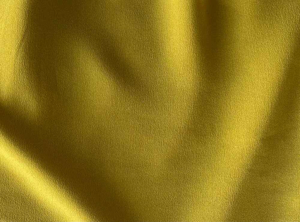 Ochre Mustard Silk Crepe de Chine (Made in Italy)