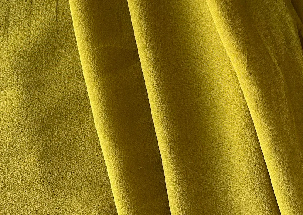 Ochre Mustard Silk Crepe de Chine (Made in Italy)