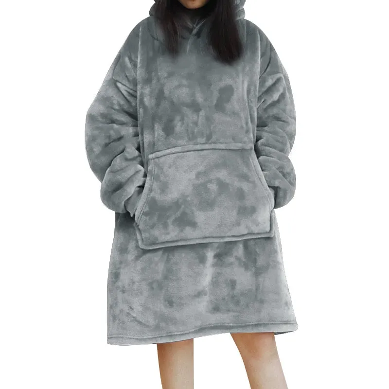 Oversized Hoodie Sweatshirt Women Tie Dye Hoodies Fleece Giant Wearable Blanket