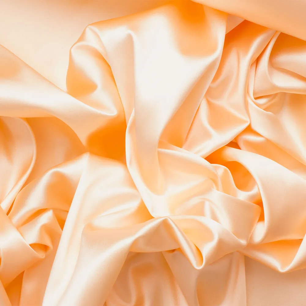 Pastel Peach Stretch Satin