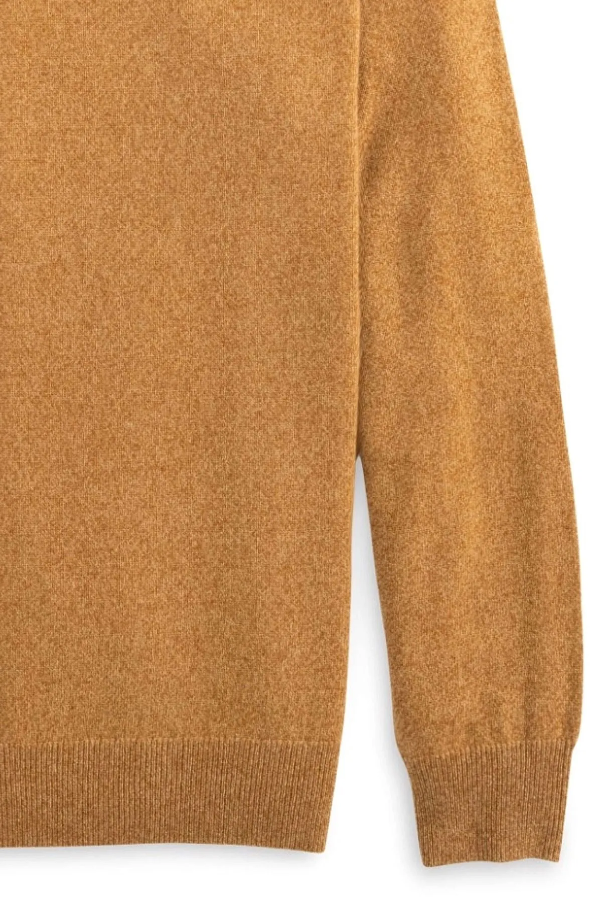 Pure Cashmere Mouliné V-Neck Sweater in Toast by Scott Barber