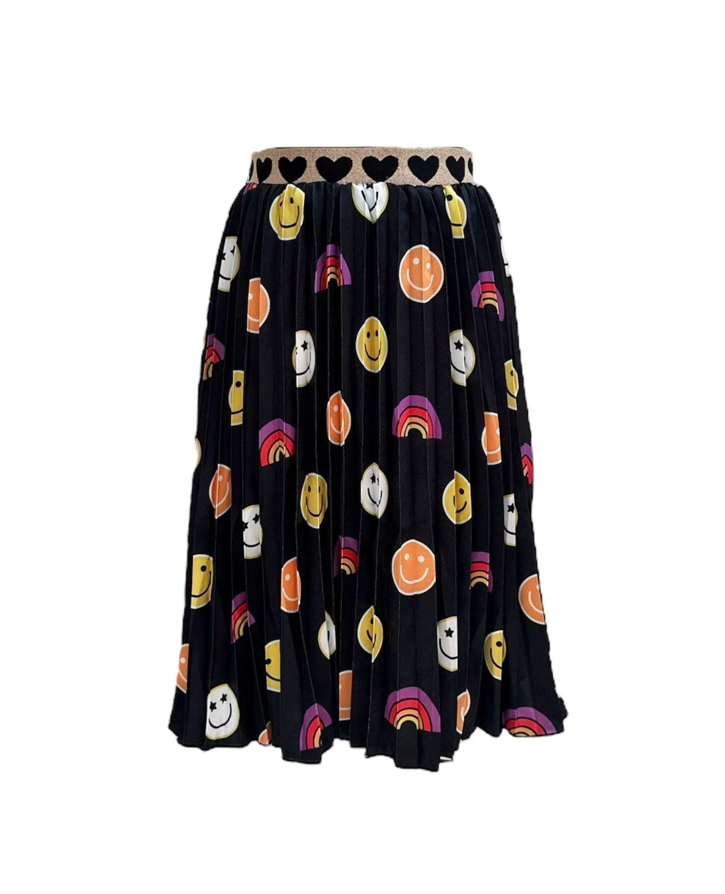 Rainbows And Emoji Satin Skirt