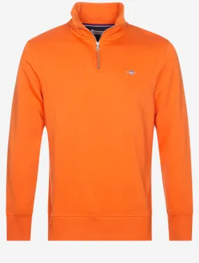 Regular Fit Shield Half Zip Sweat Pumpkin Orange