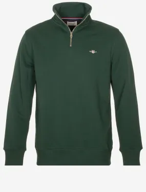 Regular Fit Shield Half Zip Sweatshirt Tartan Green