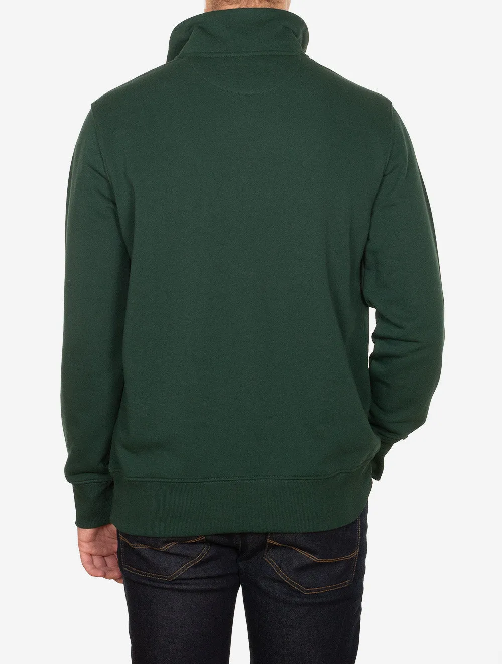 Regular Fit Shield Half Zip Sweatshirt Tartan Green