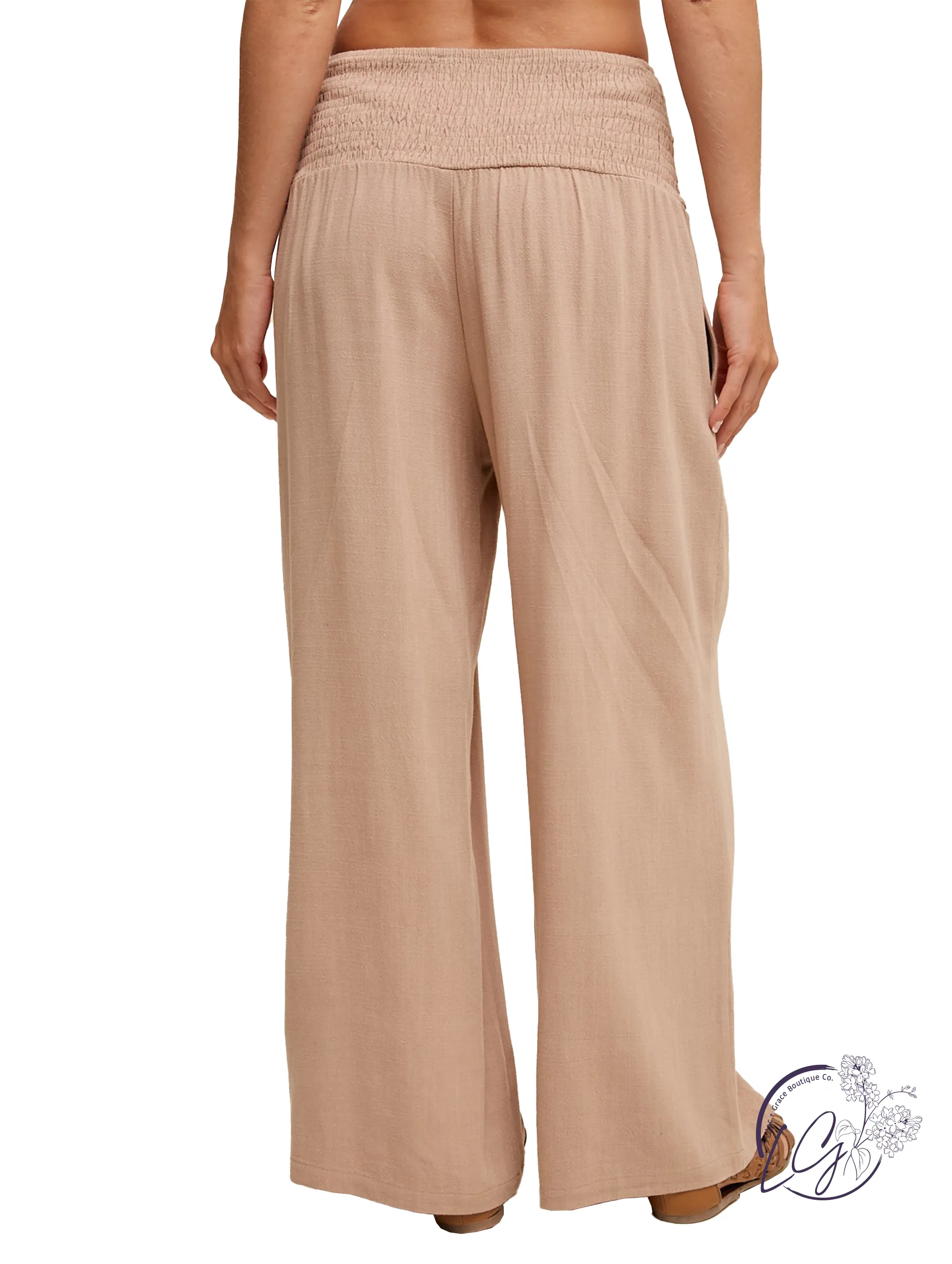 Resort Ready Smocked Linen Pants